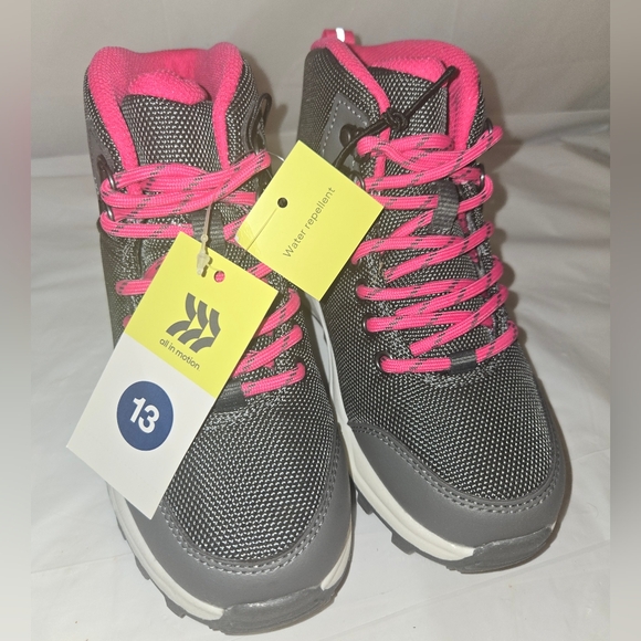 All In Motion Girl's Gray and Pink Lace-Up Boots, Size 13Y, NWT - Picture 7 of 10